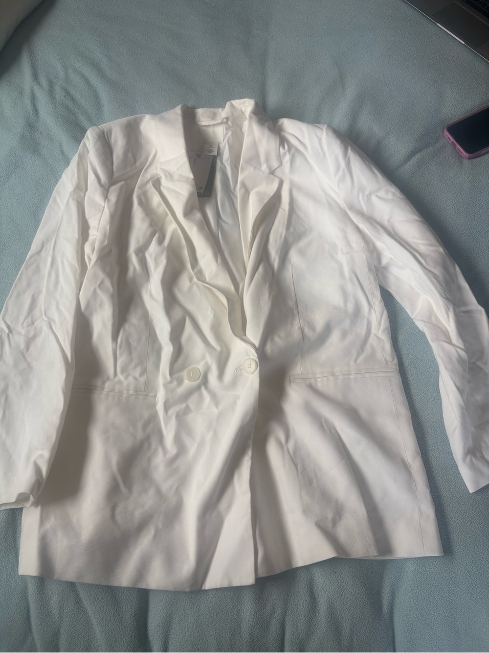 H&M White Double-Button Women's Blazer